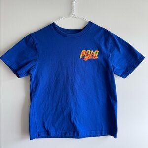 Polo by Ralph Lauren Short Sleeve Tee in Royal Blue with Yellow-Orange Logo